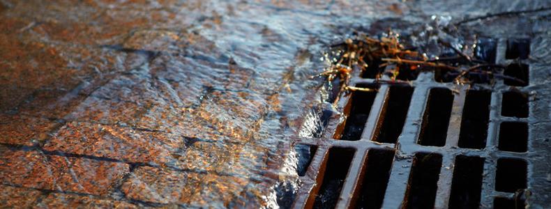 water going into storm drain